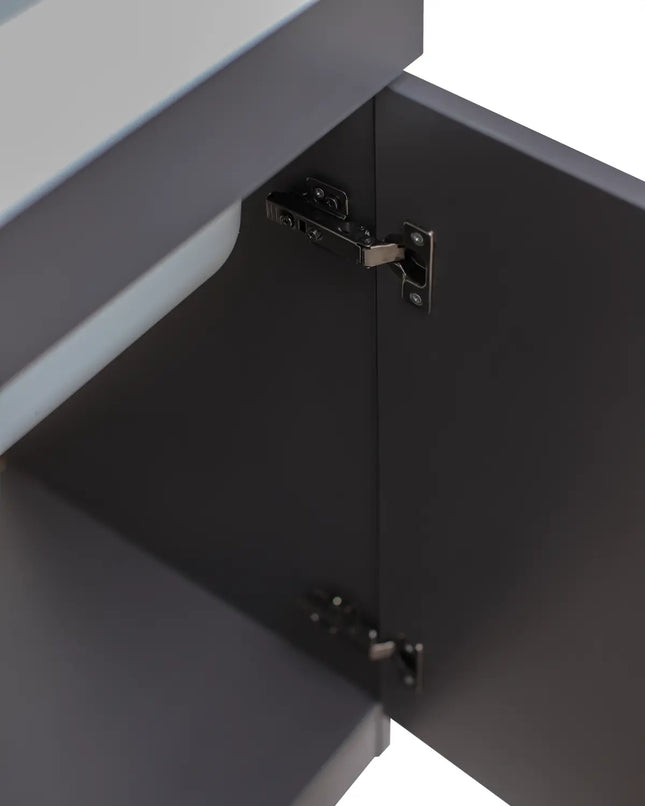 Mobile Lavatoio in legno Nobilitato Grigio con uno sportello decorato e pilozzo lavabo in resina x lavanderia bagno