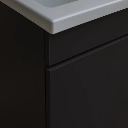 Mobile Lavatoio in legno Nobilitato Grigio con uno sportello e pilozzo lavabo in resina x lavanderia bagno