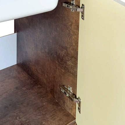 Mobile Lavatoio in legno Nobilitato L 80 x P 50 Bronze e Light Stone Grey con 2 sportelli e pilozzo lavabo in resina x lavanderia bagno