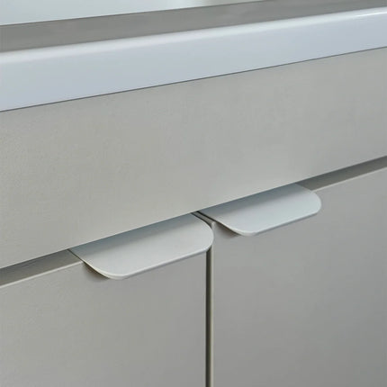 Mobile Lavatoio in legno Nobilitato L 80 x P 50 Bronze e Light Stone Grey con 2 sportelli e pilozzo lavabo in resina x lavanderia bagno